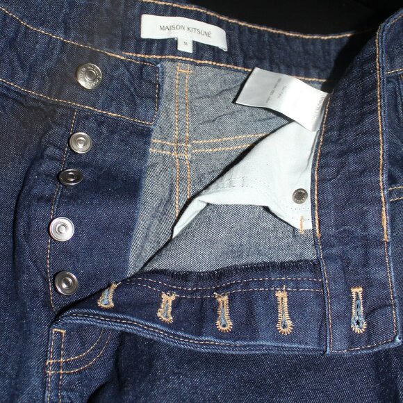 MAISON KITSUNÉ Indigo Denim Tapered Designer's Jeans Men's size 31 - Picture 9 of 9